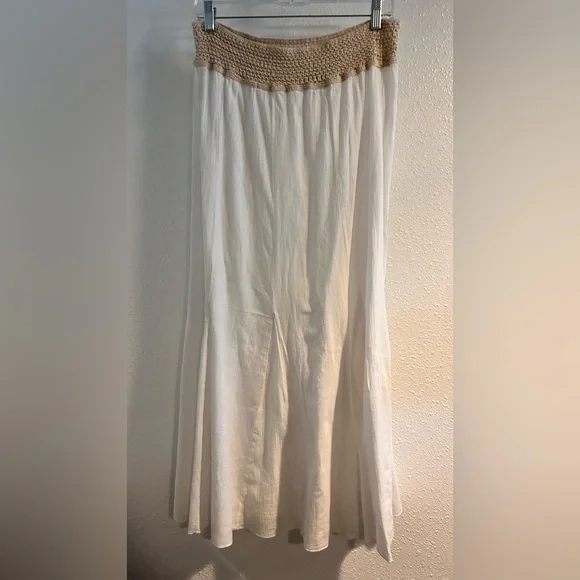 VENUS White and Tan Maxi Skirt - Picture 1 of 6